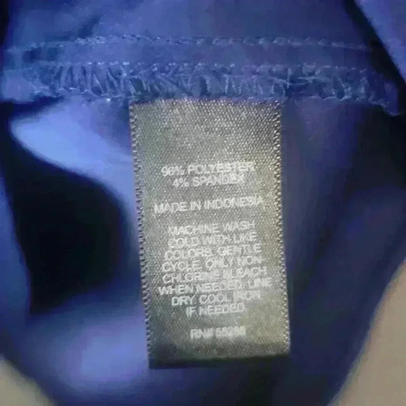 Express royal blue blouse size Medium poly/spandex blend. - Picture 4 of 5